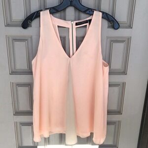 Banana Republic Blouse SzXS Peach Cutouts Zip Back Cute Pre-Owned